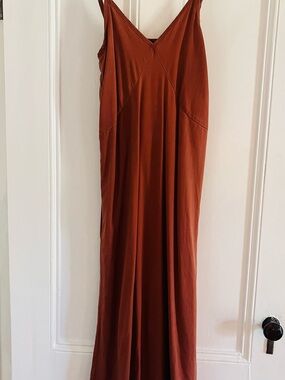 Quince Rust-Pink Maxi Slip Skirt